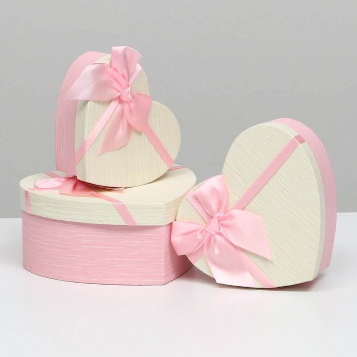 Набор коробок 3 в 1  Набор коробок 3 в 1 "Сердце", 22 х 20 х 9 - 16 х 14 х 6 см