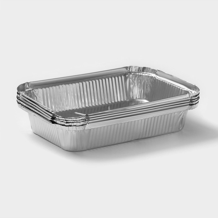Набор форм для выпечки из фольги Доляна, 860 мл, 21×14 см, 5 шт Набор форм для выпечки из фольги Доляна, 860 мл, 21×14 см, 5 шт