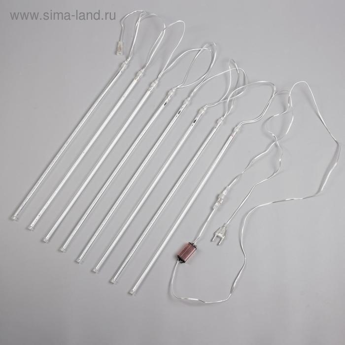 Гирлянда «Сосульки» 2.5 × 0.5 м, IP65, прозрачная нить, 288 LED, свечение белое с эффектом стекания, 12 В