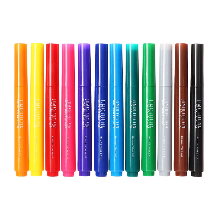 Фломастеры 12цв BrunoVisconti HAPPYCOLOR, пласт, круг, антивандал, в карт коробке Фломастеры 12цв BrunoVisconti HAPPYCOLOR, пласт, круг, антивандал, в карт коробке