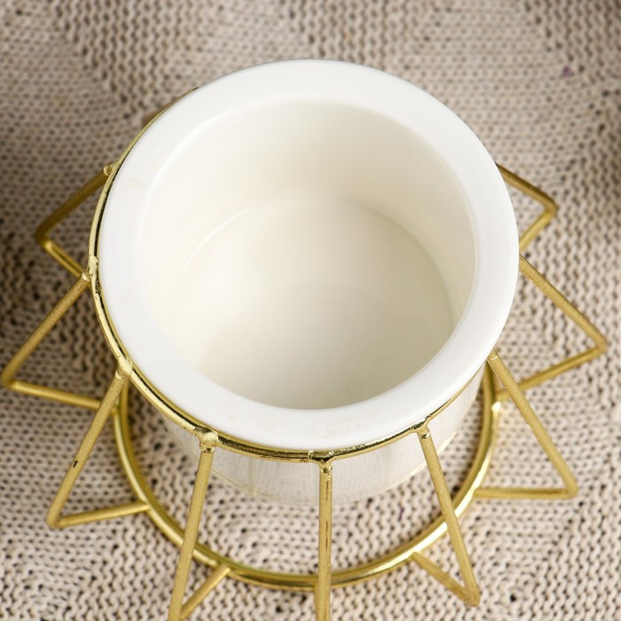 Кашпо на золотой подставке, 10х8,5см Кашпо на золотой подставке, 10х8,5см