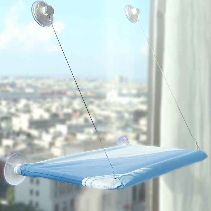 Гамак для кошки на окно, 45*30 см, вес до 5 кг, пакет, голубой Гамак для кошки на окно, 45*30 см, вес до 5 кг, пакет, голубой