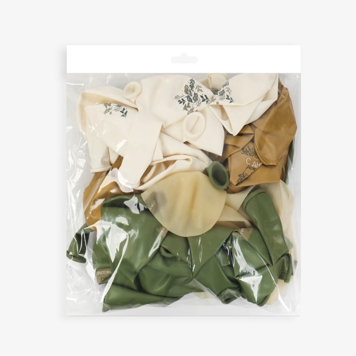 Воздушный шар латексный 12" &laquo;С ДР. Ботаника&raquo;, пастель, хром, 50 шт., МИКС