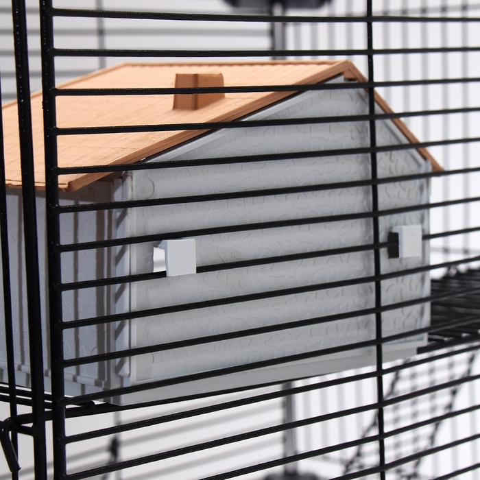 Клетка для грызунов Клетка для грызунов "Пижон" №11, 4 этажа, разборная, 42 х 30 х 65 см (+2 домика,2 колеса,миска), беж