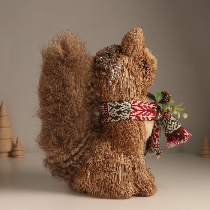 Декор Декор "Новогодняя лисичка в вязаном шарфике" 13х25х24 см