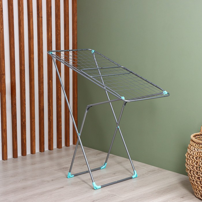 Сушилка для белья напольная складная, рабочая длина 20 м, высота от пола 95 см, ширина 54 см, цвет серый, ножки МИКС Сушилка для белья напольная складная, рабочая длина 20 м, высота от пола 95 см, ширина 54 см, цвет серый, ножки МИКС