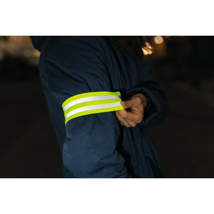 Светоотражающая лента-резинка, 50 мм, 10 ± 1 м, цвет салатовый Светоотражающая лента-резинка, 50 мм, 10 ± 1 м, цвет салатовый