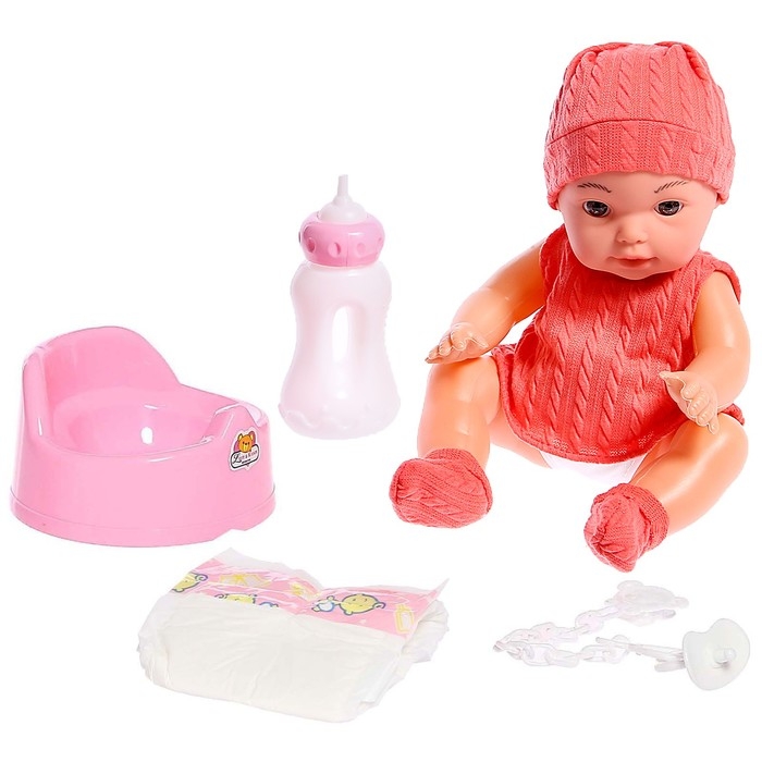 Пупс «Мой малыш» с аксессуарами, пьёт, писает, звуковые функции, МИКС Пупс «Мой малыш» с аксессуарами, пьёт, писает, звуковые функции, МИКС