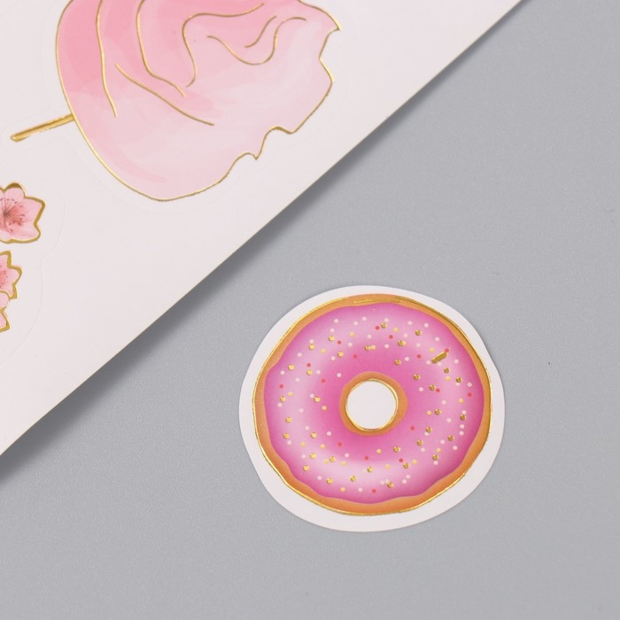 Фотоальбом 25 листов (наклейки+кольца)  Фотоальбом 25 листов (наклейки+кольца) "Сладости. Нежность" тиснение золото 19х27х3 см