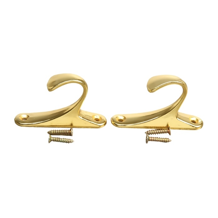 Крючок для штор KS101 CAPPIO, однорожковый, цвет золото, 2 шт Крючок для штор KS101 CAPPIO, однорожковый, цвет золото, 2 шт