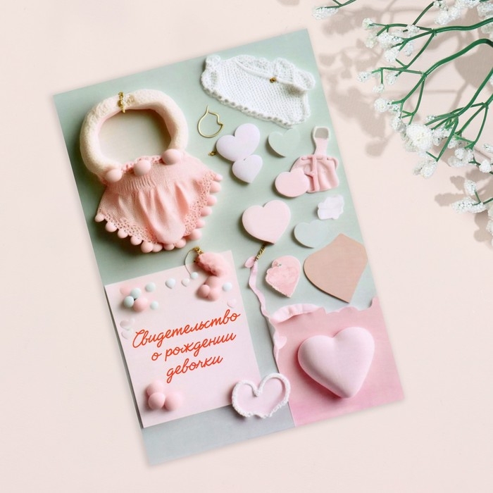Папка под свидетельство о рождении Папка под свидетельство о рождении "Для девочки" розовый тон, А5