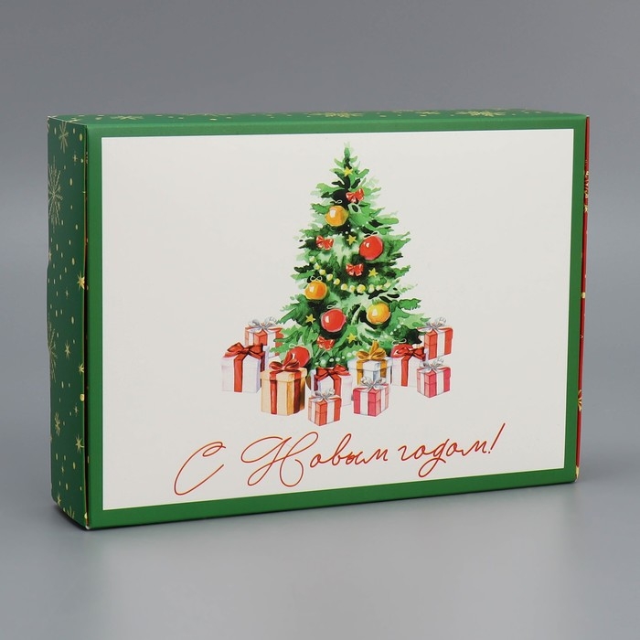 Коробка подарочная новогодняя складная «С Новым годом!», ёлочка, 21 х 15 х 5 см, Новый год Коробка подарочная новогодняя складная «С Новым годом!», ёлочка, 21 х 15 х 5 см, Новый год