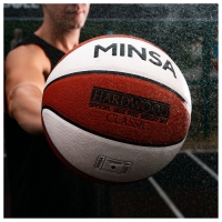 Баскетбольный мяч MINSA Hardwood Classic, PU, клееный, 8 панелей, р. 7, PU, бутиловая камера