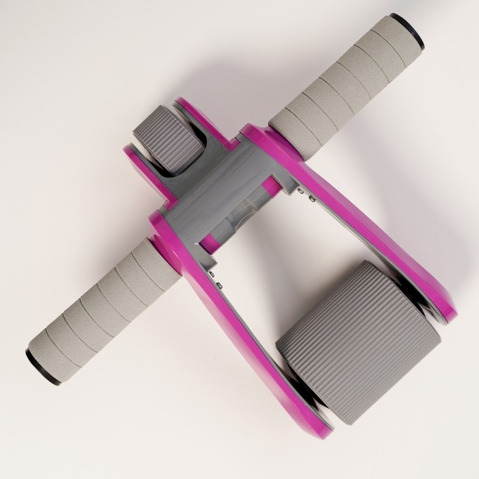 Ролик для пресса ONLYTOP, 33х24х24 см, с ковриком, цвет серый/розовый Ролик для пресса ONLYTOP, 33х24х24 см, с ковриком, цвет серый/розовый