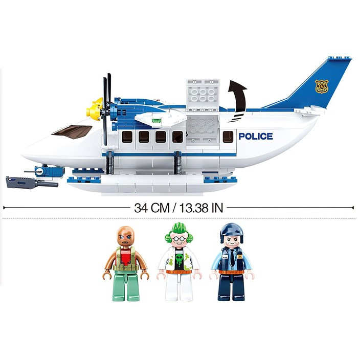 Конструктор Полиция «Гидроплан», 380 деталей Конструктор Полиция «Гидроплан», 380 деталей
