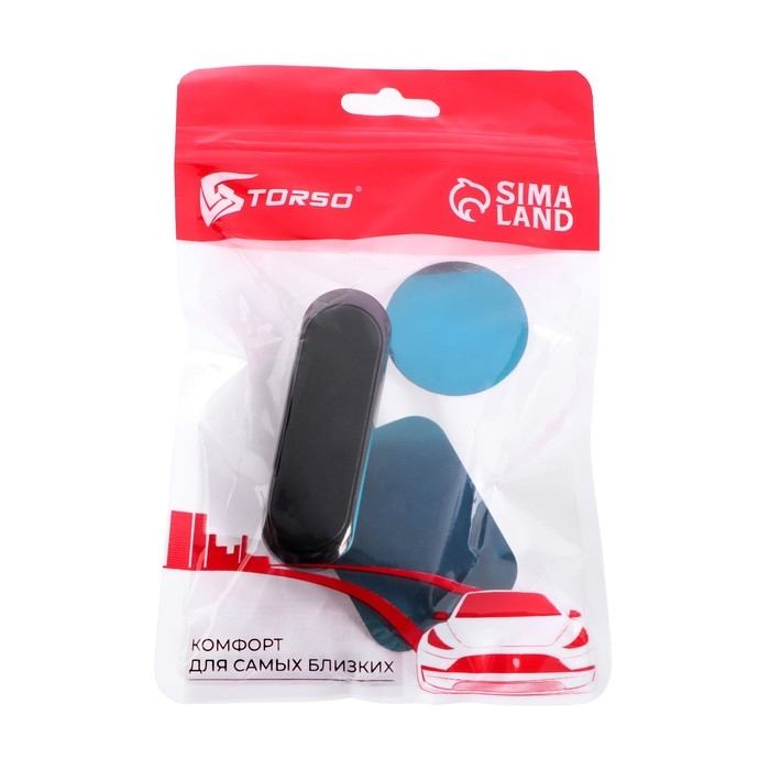 Держатель телефона TORSO на клейкой основе, магнитный, черный хром Держатель телефона TORSO на клейкой основе, магнитный, черный хром