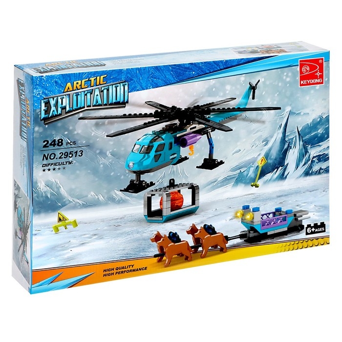 Конструктор Арктика «Вертолёт и упряжка», 248 деталей Конструктор Арктика «Вертолёт и упряжка», 248 деталей