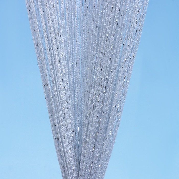 Штора - занавеска декоративная, нитяная, с люрексом, 300×300 см, цвет белый