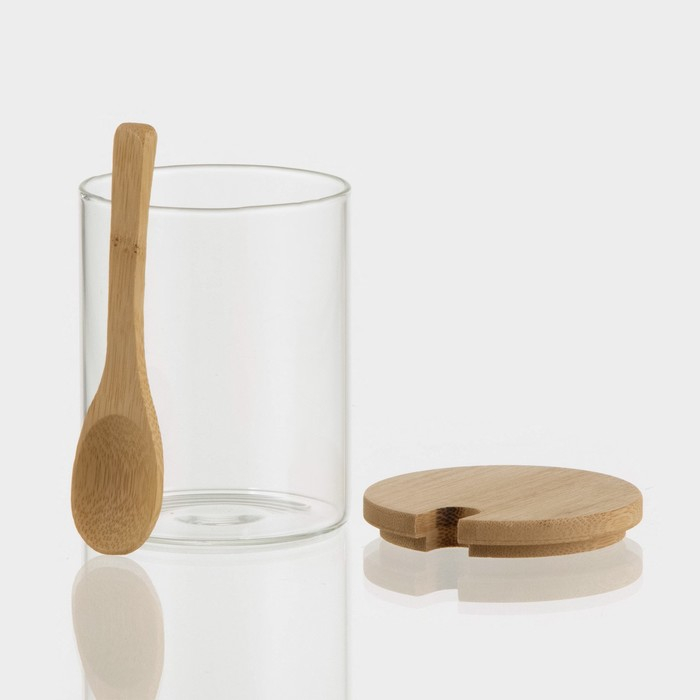 Банки стеклянные для хранения сыпучих продуктов «Эко», 450 мл, 3 шт, с бамбуковой крышкой Банки стеклянные для хранения сыпучих продуктов «Эко», 450 мл, 3 шт, с бамбуковой крышкой