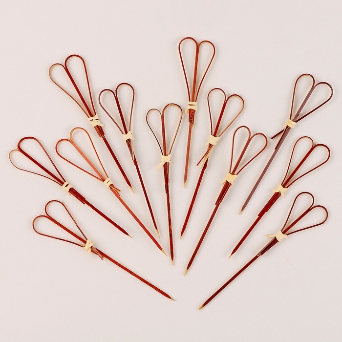 Шпажки «Сердце», в наборе 12 шт., цвет красный Шпажки «Сердце», в наборе 12 шт., цвет красный