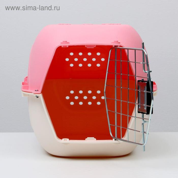 Переноска для животных пластиковая, 47,5 х 33 х 31 см, розовая Переноска для животных пластиковая, 47,5 х 33 х 31 см, розовая
