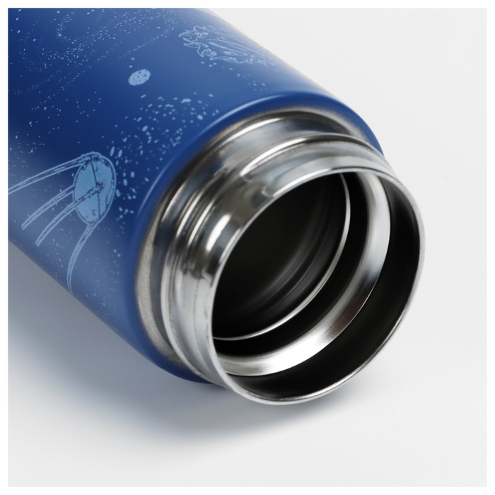 Термос с термометром РОСКОСМОС х ONLYTOP, 500 мл, цвет синий Термос с термометром РОСКОСМОС х ONLYTOP, 500 мл, цвет синий