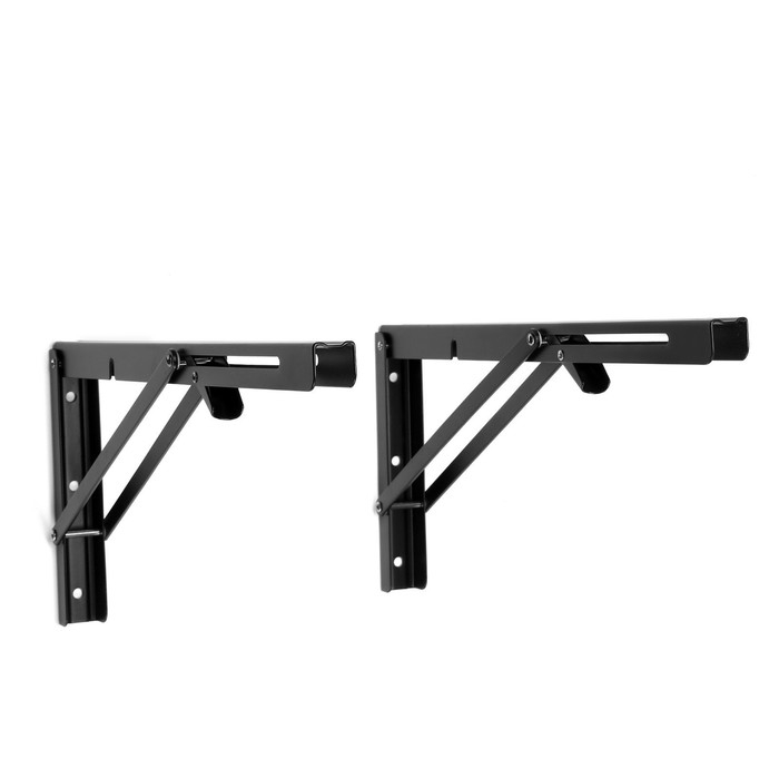 Кронштейн складной для столов и полок ТУНДРА, 2 шт, длина 400 мм, сталь цвет черный Кронштейн складной для столов и полок ТУНДРА, 2 шт, длина 400 мм, сталь цвет черный