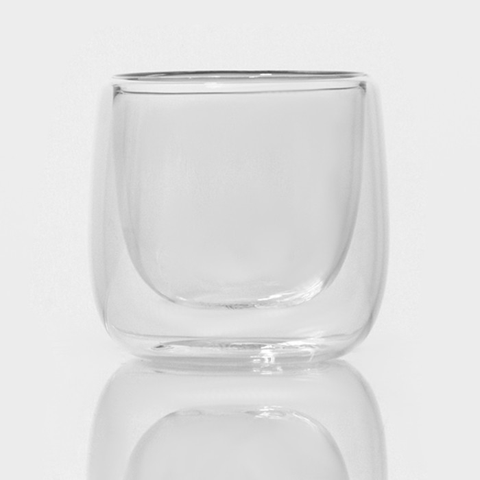 Стопка - шот стеклянный с двойными стенками Magistro «Поль Квадро», 80 мл, 7,5×8 см Стопка - шот стеклянный с двойными стенками Magistro «Поль Квадро», 80 мл, 7,5×8 см