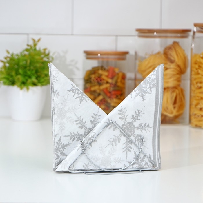 Салфетница Доляна «Полумесяц», 13,5×6×7,5 см, цвет серебряный Салфетница Доляна «Полумесяц», 13,5×6×7,5 см, цвет серебряный