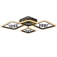 Люстра с ПДУ 1548/4BK LED 96Вт 3000-6000К диммер черный 71х10 см BayerLux