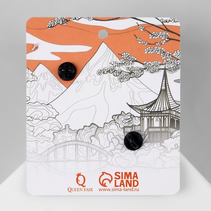 Набор значков (2 шт.) «Кицунэ» девятихвостый лис, цветной в золоте Набор значков (2 шт.) «Кицунэ» девятихвостый лис, цветной в золоте