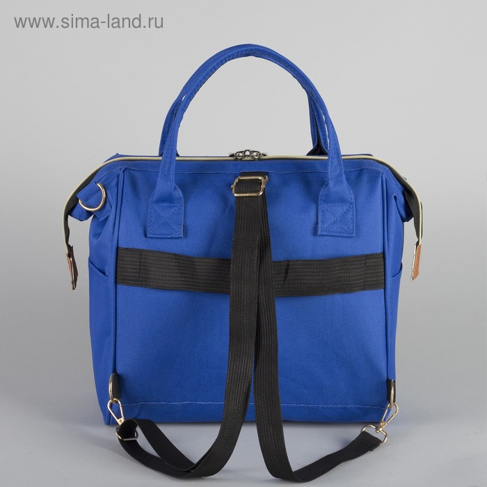 Сумка-рюкзак 2 в 1 на колёсах 18 Сумка-рюкзак 2 в 1 на колёсах 18", отдел на молнии, наружный карман, цвет синий
