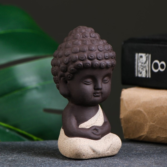 Фигурка Фигурка "Кудрявый Будда" 5х9см микс