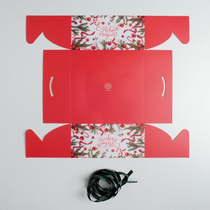 Коробка для капкейка «С Новым годом!», 16 х 16 х 7,5 см, Новый год Коробка для капкейка «С Новым годом!», 16 х 16 х 7,5 см, Новый год