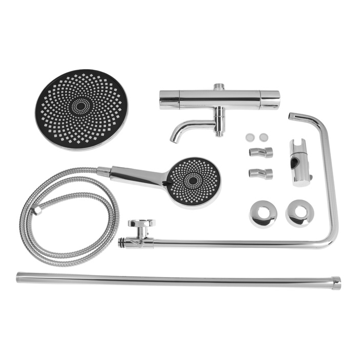 Душевая система ZEIN Z4483, с термостатом, верхняя лейка 22 см, ручная лейка 12,5 см, хром   1045096 Душевая система ZEIN Z4483, с термостатом, верхняя лейка 22 см, ручная лейка 12,5 см, хром   1045096