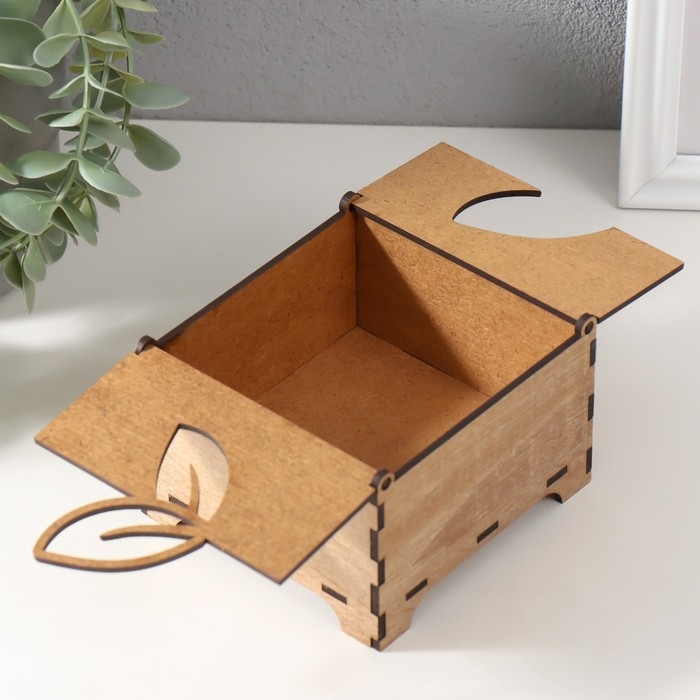 Шкатулка комбинированная  Шкатулка комбинированная "Листочки" 10,5х10х7 см