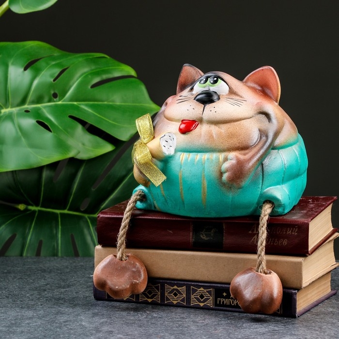 Копилка Копилка "Рыжий кот с колбасой" 17см