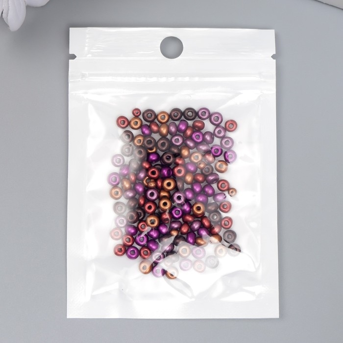 Бисер стекло 6/0  Бисер стекло 6/0 "Металлик. Меланж. Фиолетово-кофейный" 10 гр