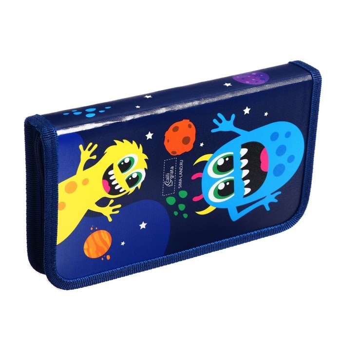 Пенал 1 секция 115 х 205 х 30 мм, Calligrata Пенал 1 секция 115 х 205 х 30 мм, Calligrata "Монстрики", ламинированный картон