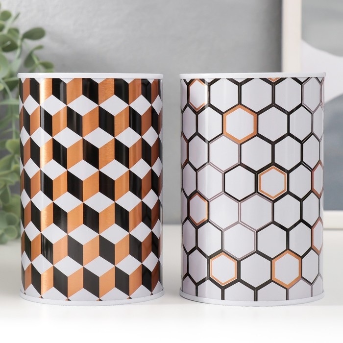 Копилка металл Копилка металл "Соты/кубики" МИКС 8х8х12,5 см