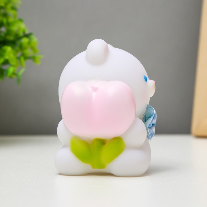 Ночник Ночник "Мишка" LED от батареек бело-розовый 8,3х9 см RISALUX