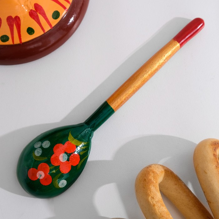 Сахарница, с ложкой, 10×9 см, хохлома