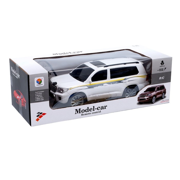 Джип радиоуправляемый «Крузер», 1:16, свет, работает от батареек, цвет белый Джип радиоуправляемый «Крузер», 1:16, свет, работает от батареек, цвет белый