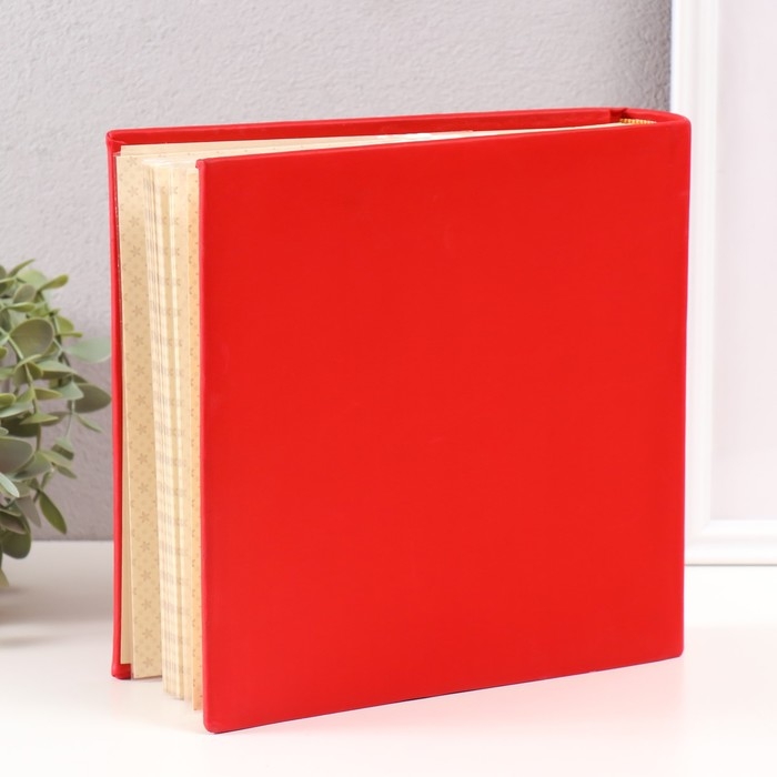 Фотоальбом кожзам на 200 фото 10х15 Фотоальбом кожзам на 200 фото 10х15 "Вышитая рама" красный 22х23х5 см