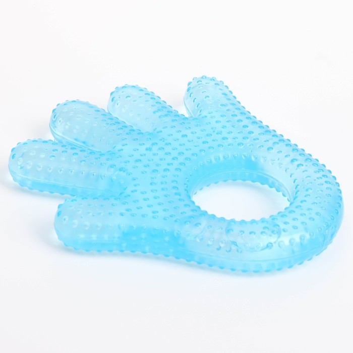 Прорезыватель охлаждающий с водой «Ладошка», цвет голубой, Крошка Я