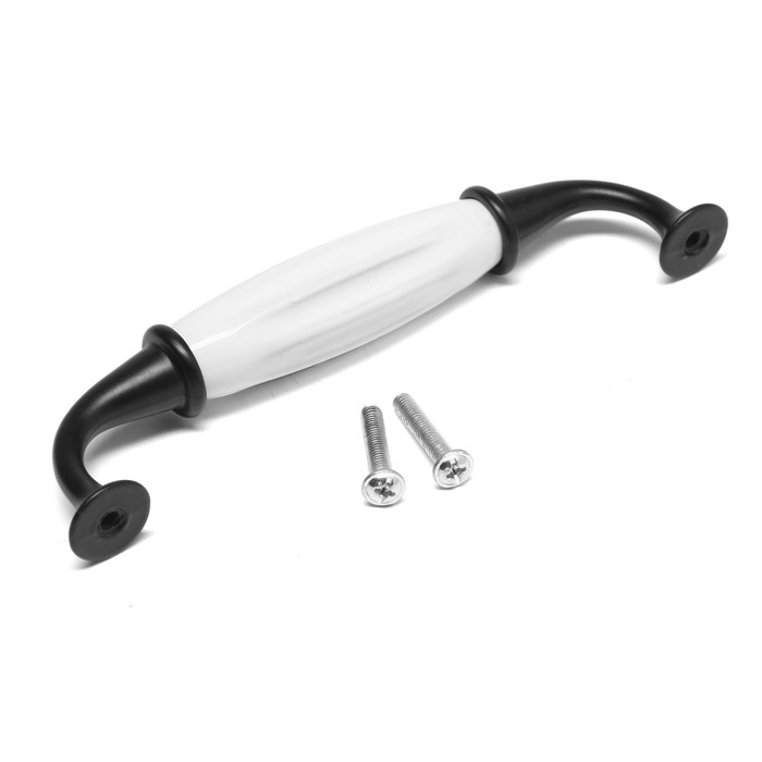 Ручка скоба STYLISH Ceramics 003, 128 мм,керамическая чёрная Ручка скоба STYLISH Ceramics 003, 128 мм,керамическая чёрная