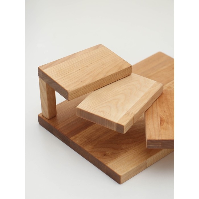 Доска для подачи с подиумами, этажерка 28×19.5×11см, берёза Доска для подачи с подиумами, этажерка 28×19.5×11см, берёза