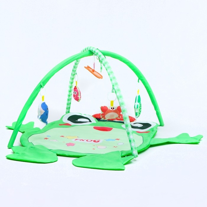 Развивающий коврик с дугами «Лягушонок», 4 игрушки, зеркало, размер 78х69 см, Крошка Я Развивающий коврик с дугами «Лягушонок», 4 игрушки, зеркало, размер 78х69 см, Крошка Я