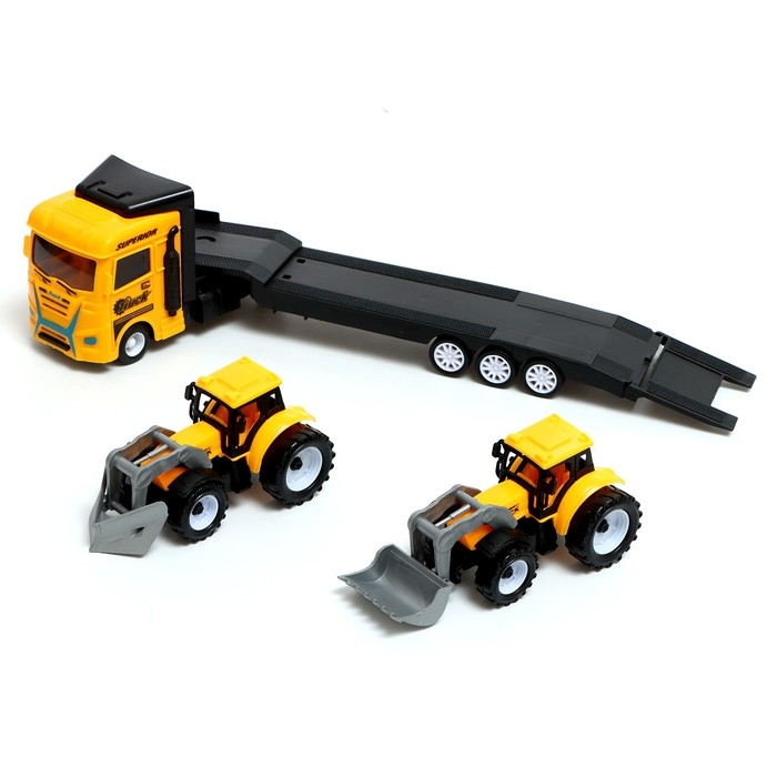 Грузовик инерционный &laquo;Автовоз&raquo;, с 2 тракторами, цвет МИКС