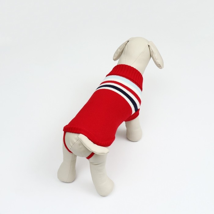 Свитер  Свитер "Полоски", XS (ДС 17, ОШ 17, ОГ 23-37 см) , красный